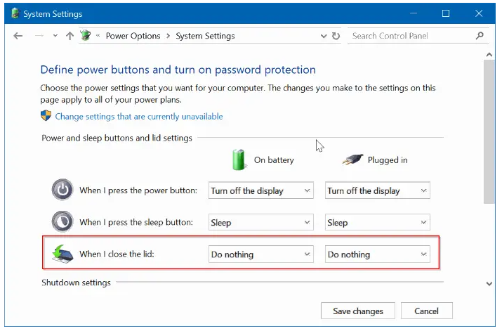 Change the power settings to keep laptop on when closing the lid