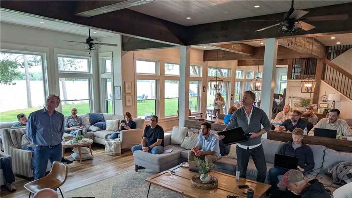 A live dashboard build session at the AI Business Retreat 2026 in Spooner, Wisconsin