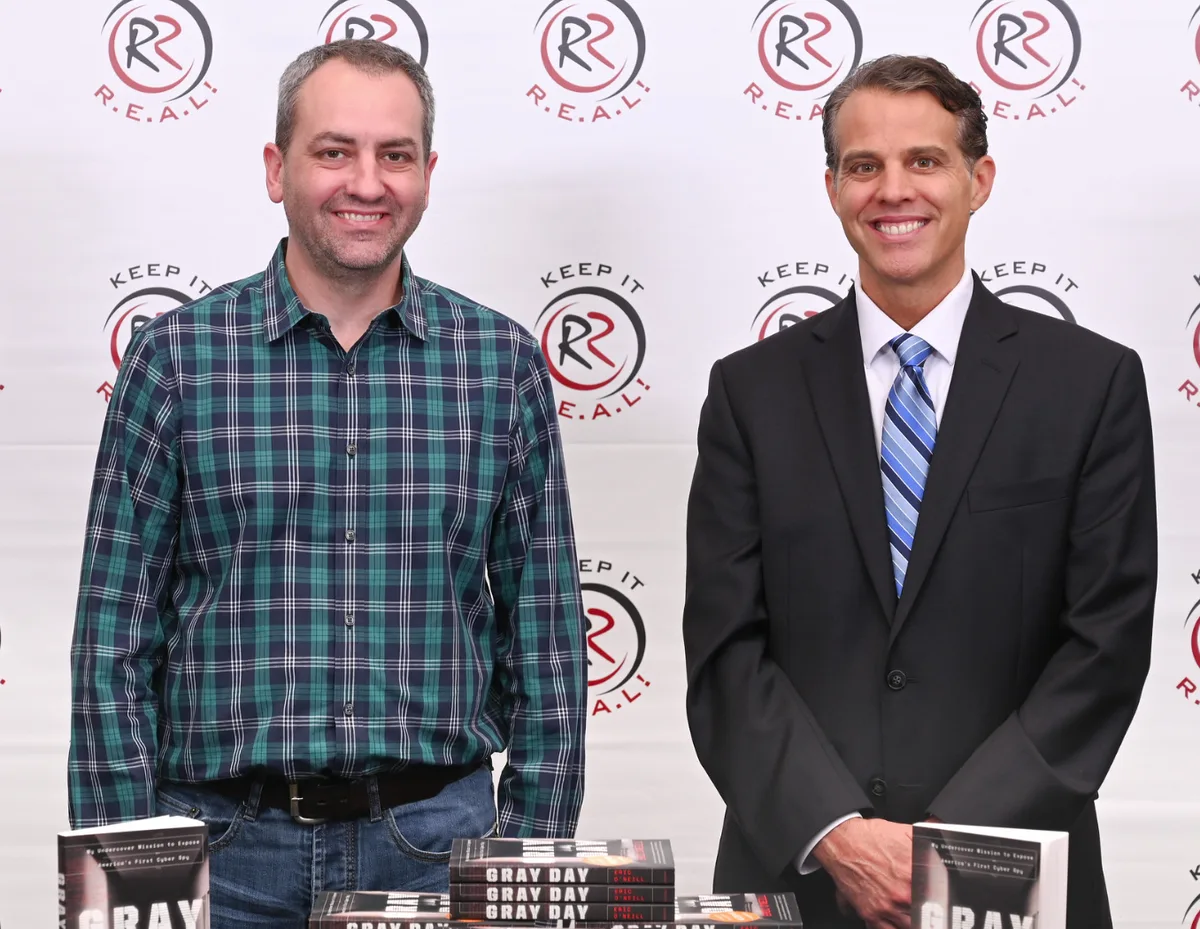 Greg Brainerd with former FBI counterintelligence operative Eric O'Neill