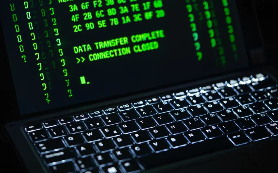 Computer code on a screen