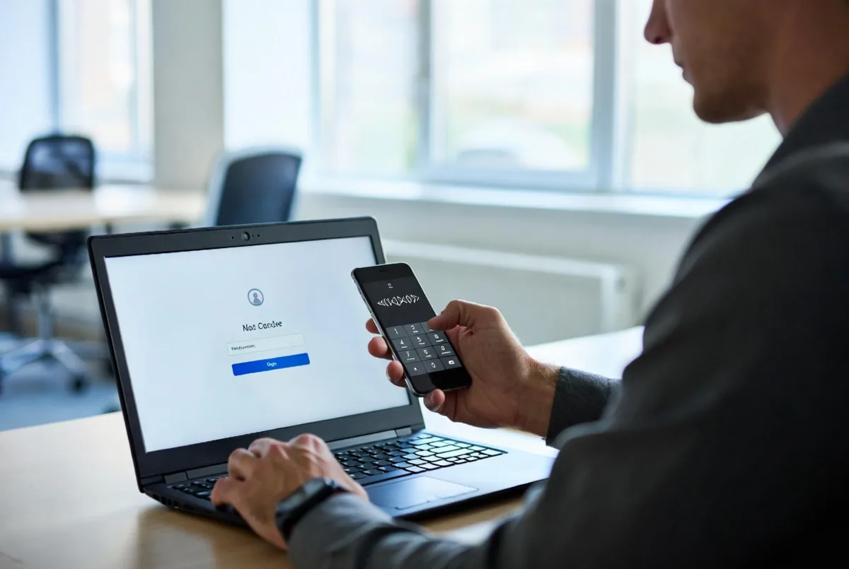 Entering a verification code from a phone at a laptop