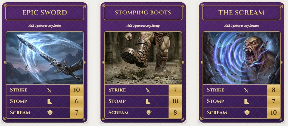 Adventure deck cards