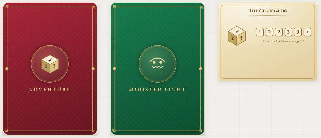 Monster Fight card frames and layout