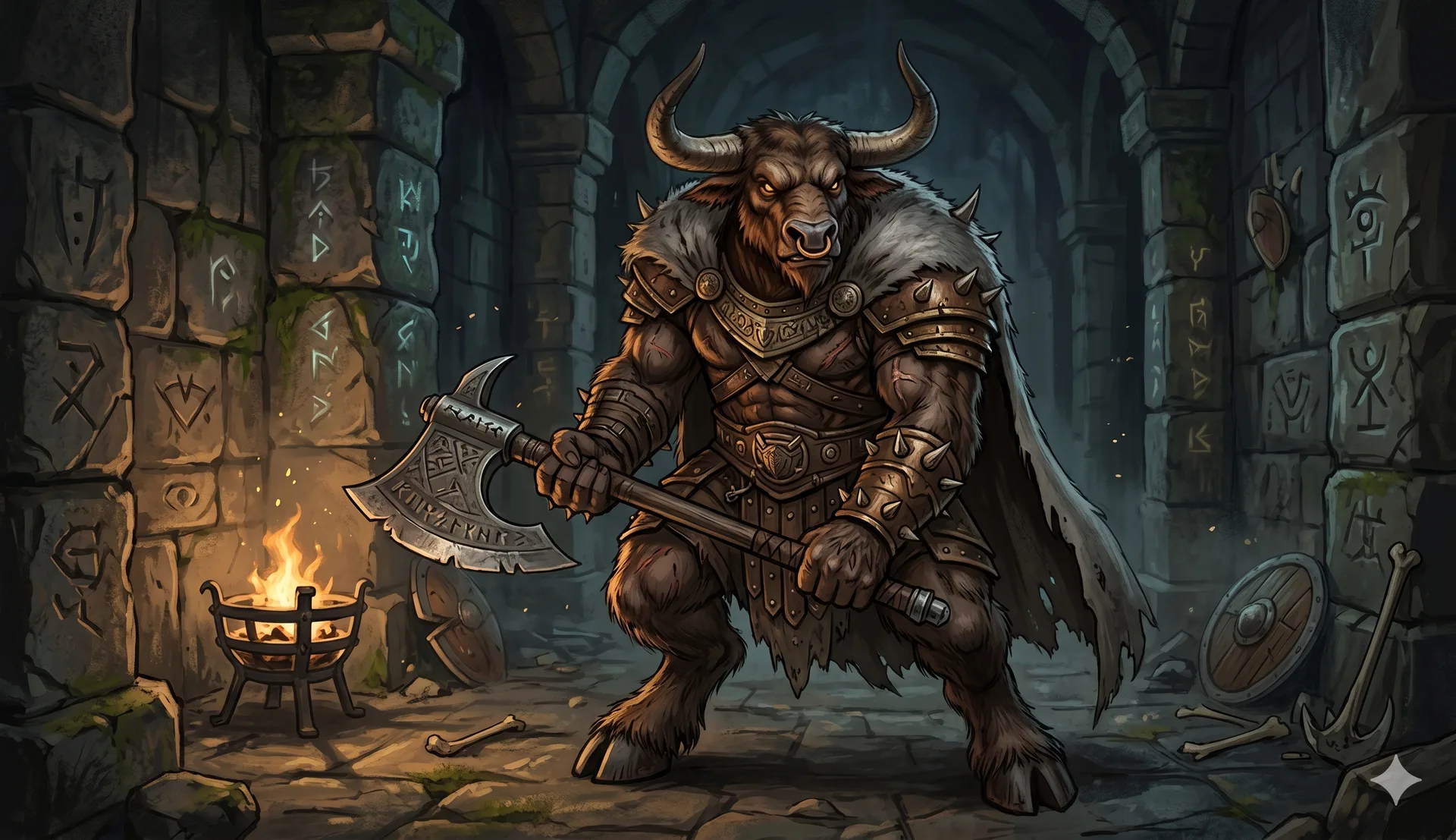 AI-generated minotaur monster card