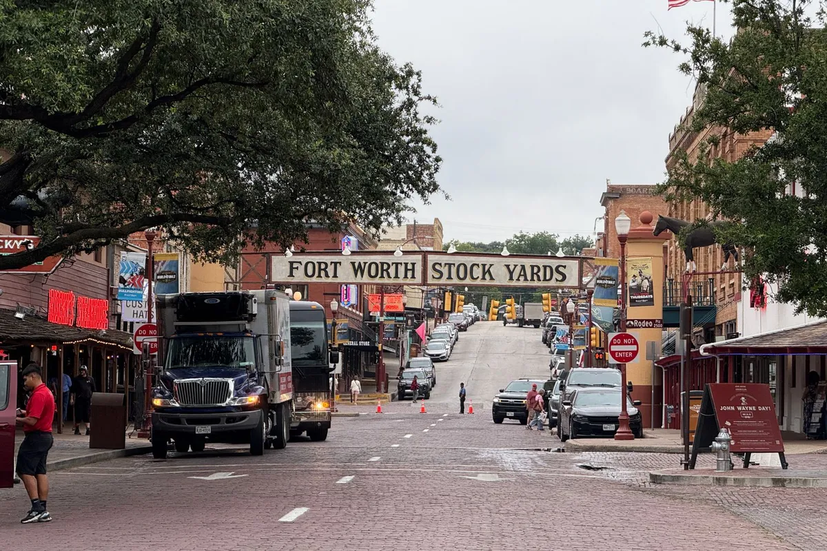 The historic Fort Worth Stockyards in Fort Worth, Texas