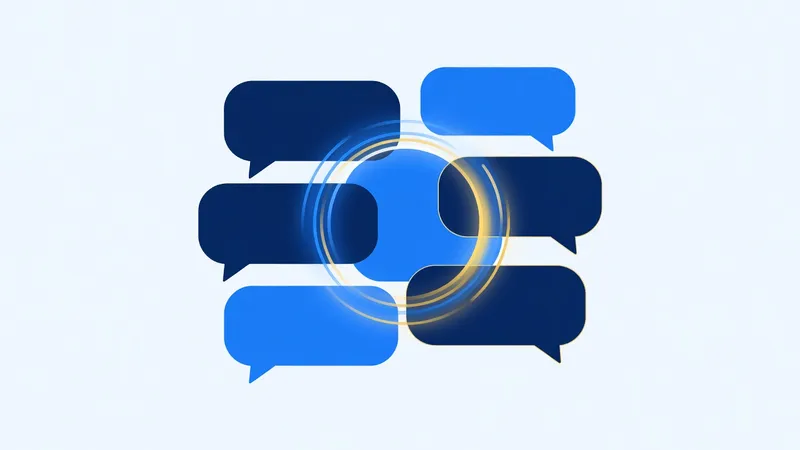 ChatGPT cheat sheet illustration, AI chat conversation bubbles