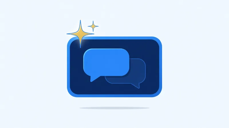 Google Gemini cheat sheet illustration, AI chat window with sparkles