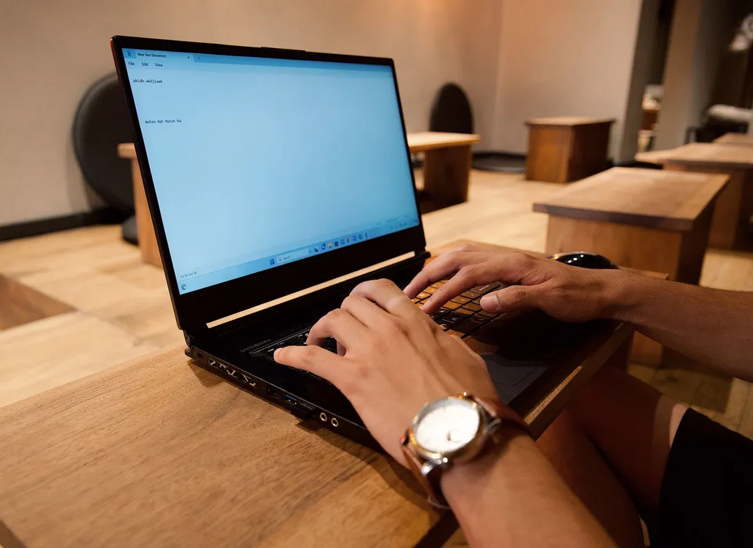 Working on a Windows laptop