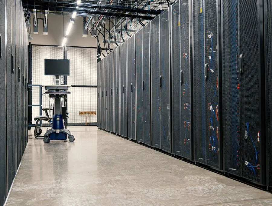 A Braintek technician managing client backups in a data center