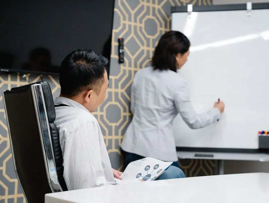 A Braintek advisor reviewing a technology roadmap with a client